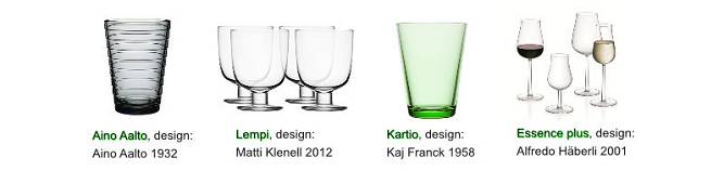 kartio sklenice, aino aalto sklenice, essence sklenice, lempi slenice